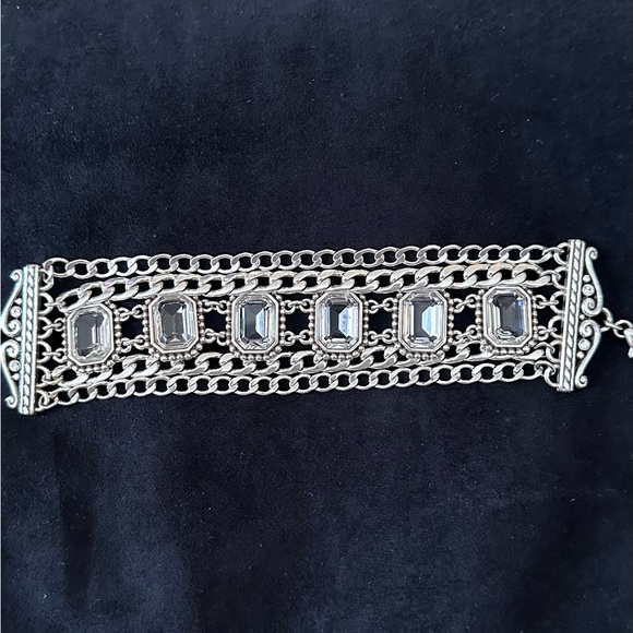 Brighton 🩶 “Le Ritz” Clear Swarovski Multi Strand Crystal Bracelet - Picture 2 of 8